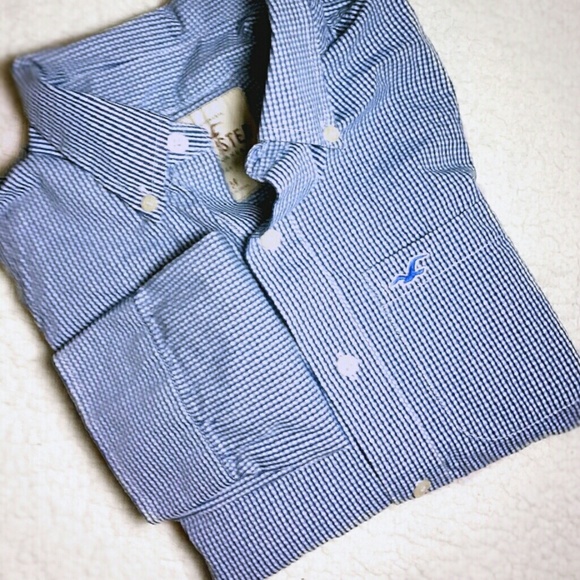 Hollister Blue Checkered Plaid Button Down Shirt Long Sleeve Checks Men’s M COPY - Picture 15 of 15